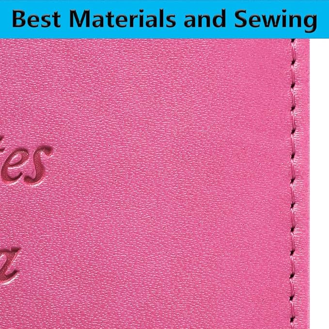 Passport Holder With Luggage Tag Travel Essentials Passport Cover Wallet RFID Blocking Leather Case International Must Haves Travel Accessories Women Men(115#Pink)