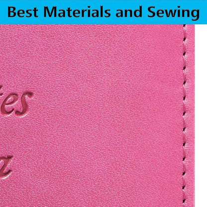 Passport Holder With Luggage Tag Travel Essentials Passport Cover Wallet RFID Blocking Leather Case International Must Haves Travel Accessories Women Men(115#Pink)