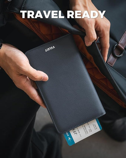 VULKIT Passport Holder Wallet RFID Blocking Travel Wallet for Men & Women