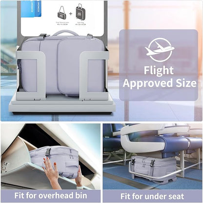 ZOMFELT Travel Backpack for Women Men, Carry On Backpack, TSA 15.6inch Laptop Backpack Flight Approved, Personal Item Travel Bag Nurse Bag Casual Daypack for Weekender Business Hiking Trip, Purple