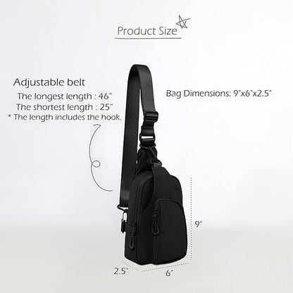 ODODOS Daily Sling Bag with Adjustable Straps Crossbody Chest Bag Lightweight Small Backpack for Casual Traveling Hiking