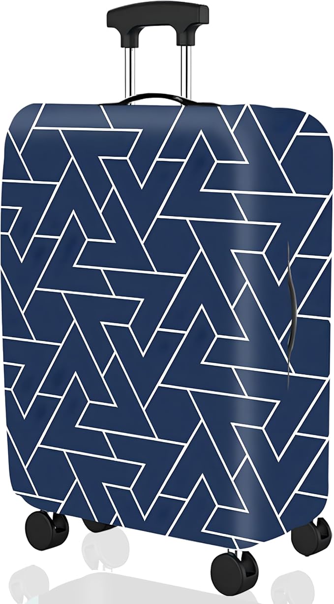 Luggage Cover – Navy Blue Stretchable Suitcase Protector – Washable, Scratch-Resistant & Dustproof Elastic Cover for Medium Travel Bags