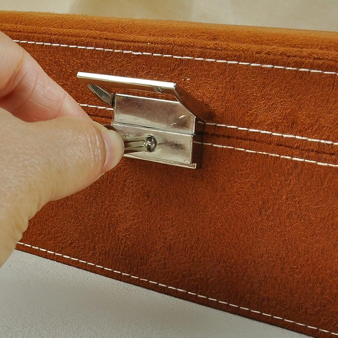 Jewelry Boxes 10 x 10 Inches 2-layer Handle Necklace Holder Organizer Jewellery Women Rings Storage Display Girls Earrings Case Lockable Jewelry Tray GY641 (Caramel)