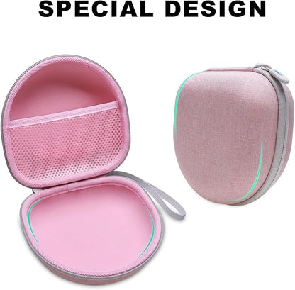 Kids Headphones Case Compatible with iClever BTH12 / BTH20/ BTH26/HS19, JoySpark, Candy Bila, EarFun, MIDOLA, IMYB Foldable Kids Headphones, Pink Travel Storage Bag(Case Only)