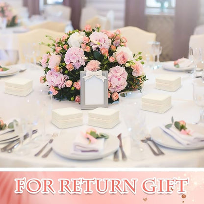 Taiyin 6 Pcs Travel Jewelry Case Box Bridesmaid Gifts Bulk Travel Jewelry Cases Boxes Small Jewels Organizers Mini Accessories Ornaments Storage for Women Girls Wedding Gifts (White)