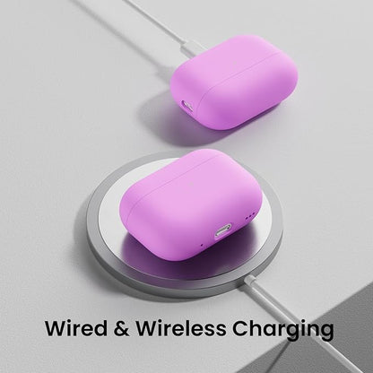 ORNARTO Compatible with AirPods Pro 2 Case 2022, Full Protective Hybrid Silicone for AirPods Pro 2nd Generation Case, Front LED Visible Skin Cover-Cherry Blossom