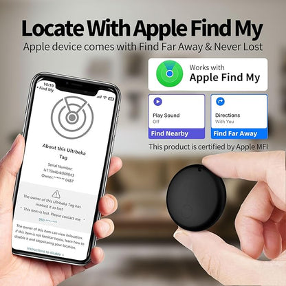 Air Tracker Tags 4 Pack, Seamlessly Works with Apple Find My (iOS Only),Multi-Use Item Finder for Keys/Wallets/Luggage/Backpacks/Suitcases–Organize & Secure Your Essentials (Not for Android)