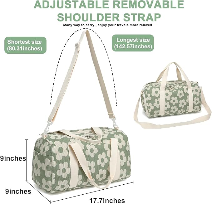 BLUBOON Duffle Bag Girls Kids Cute Gym Bag with Shoes Compartment & Wet Separation Waterproof Sports Overnight Travel Bag