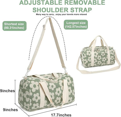 BLUBOON Duffle Bag Girls Kids Cute Gym Bag with Shoes Compartment & Wet Separation Waterproof Sports Overnight Travel Bag