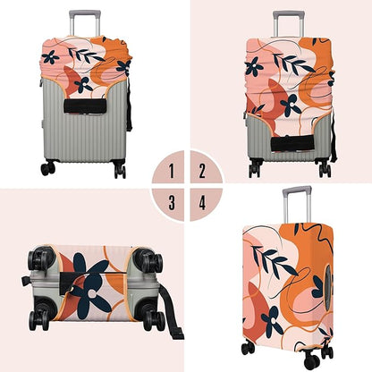 Travel Luggage Cover Suitcase Protector Fits 18-32 Inch Wheel Covers PatternedTravel Related Items Flower Luggage Protector Elastic L
