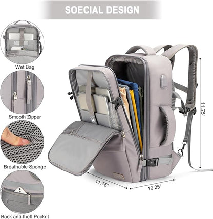 Carry On Backpack, 42L Flight Approved Travel Backpack for Men Women,Airline Approved Gym Backpack Waterproof Business Laptop Daypack Laptop Backpack,Casual Daypack for Business Weekend Hiking