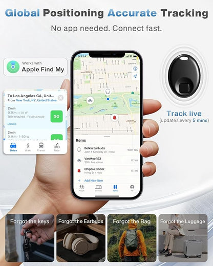Air Tracker Tag 4 Pack(iOS Only),Precision Finding,Tracking Device with Replaceable Battery,Slim Tracker with Sound for Luggage,Keys,Wallet,Travelers, Bags,Car,Kids,Pets