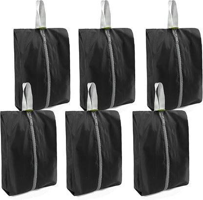 BeeGreen Black Shoe Organizer Set - 6 Pack Shoe Bags For Travel with Zipper Closure and Handle,Stylish and Portable Nylon Shoe Storage for Men and Women's Travel Gifts and Home Storage