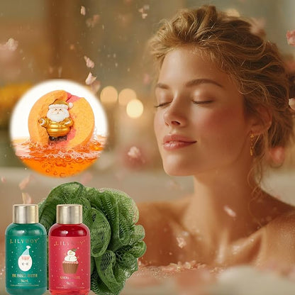 Advent Calendar 2025 Christmas Gifts for Women Mom - Luxury Gift Box with Brooch and Cute Sleeping Mask, Bath and Body Spa Gift for Women｜Spa Set Bath Gift Idea for Female Friends