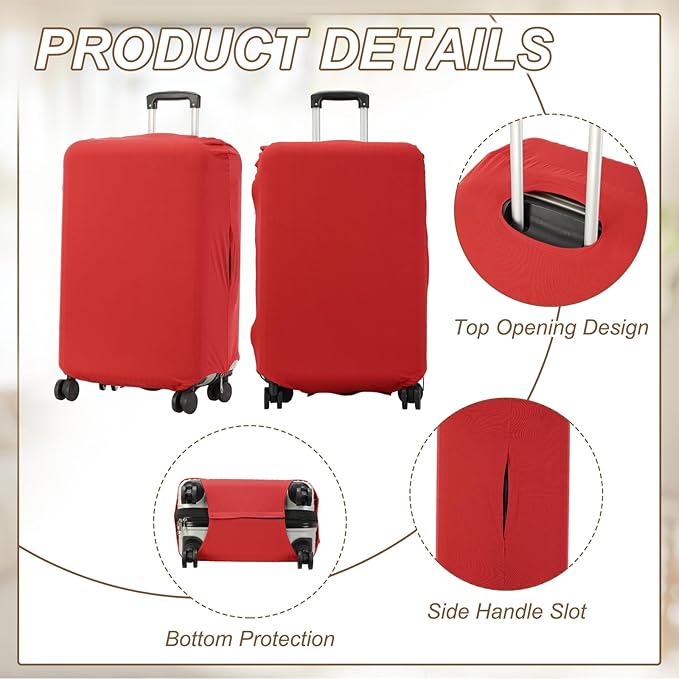 uxcell Luggage Cover for Suitcase Protector, Fit 21-25 Inch Luggage Elastic Suitcase Cover Scratch-Resistant Covers for Travel Business Trips, Red (M)