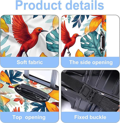 Luggage Cover Washable Suitcase Protector Anti-Scratch,Stretchable Fit for 20-34Inch Luggage Durable Travel Bag Cover with Zipper Closure (Bird, M(fits 24-26Inch suitcase))