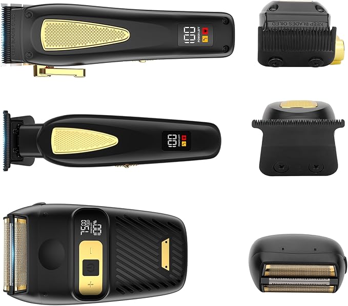 Hair Clippers,Mens Beard Trimmer,Electric Razor for Men,Professional Hair Cutting Kit & Zero Gap T-Blade Trimmer & 7500 RPM Foil Shaver with LCD Display,Mens Gift