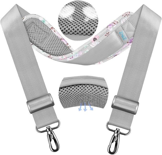ZINZ 79.5" Universal Strap with Ultra-Thick Fixed Breathable Pad - Adjustable Heavy-Duty Shoulder Strap for Laptop, Crossbody, Luggage, Gym, Camera Bag and More,Butterfly