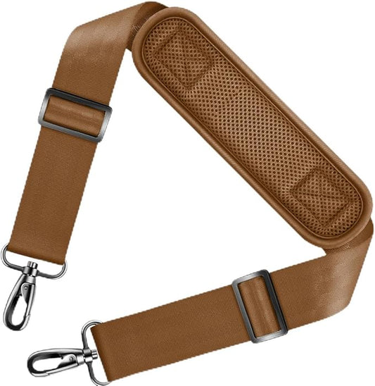 ZINZ Shoulder Strap Universal Bag Strap - 78" Ultra-Thick Padded with Dual Balanced Adjustable Buckles for Briefcase, Travel, Sports, Laptop, Crossbody Bag，Khaki