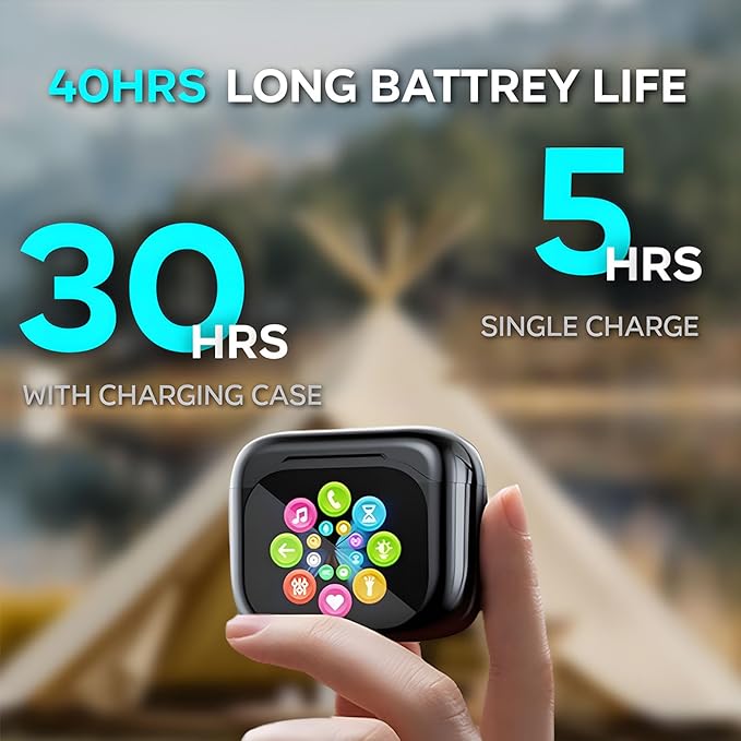 Wireless Earbuds, 30dB Noise Cancelling Earbuds,Ear Buds,Touchscreen Charging Case 2.01", 40H Total Playtime, Dual Dynamic Drivers, Stereo Sound for Sports