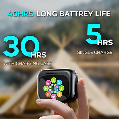 Wireless Earbuds, 30dB Noise Cancelling Earbuds,Ear Buds,Touchscreen Charging Case 2.01", 40H Total Playtime, Dual Dynamic Drivers, Stereo Sound for Sports