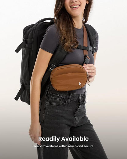 tomtoc Belt Bag with RFID Blocking, 1.5L Cross Body Fanny Pack for Women Men, Sling Waist Bags with Adjustable Strap for Travel Walk