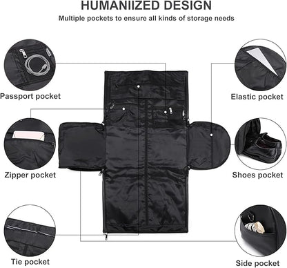 seyfocnia Convertible Travel Garment Bag,Carry on Garment Duffel Bag for Men Women - 2 in 1 Hanging Suitcase Suit Business Travel Bag