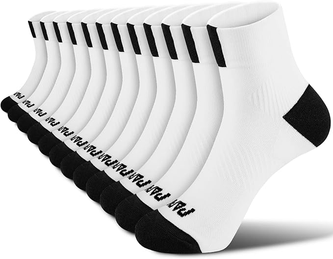 PAPLUS Ankle Compression Socks for Women 6 Pairs, Running Athletic Socks with Arch Support，Plantar Fasciitis Socks