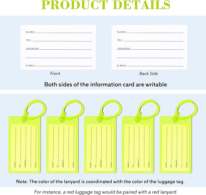 100 Pack Luggage Tags for Suitcases, Airplane Travel Essentials for Flying, International Travel Must Haves, and Luggage Accessories by Sodsay