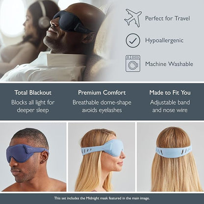 Scentered x SOMO Premium Blackout Sleeping Mask & Sleep Well Aromatherapy Balm Gift Set - Acupressure Eye Mask & Lavender Essential Oil for Deeper Recovery - Fall Asleep Faster & Stay Asleep Longer