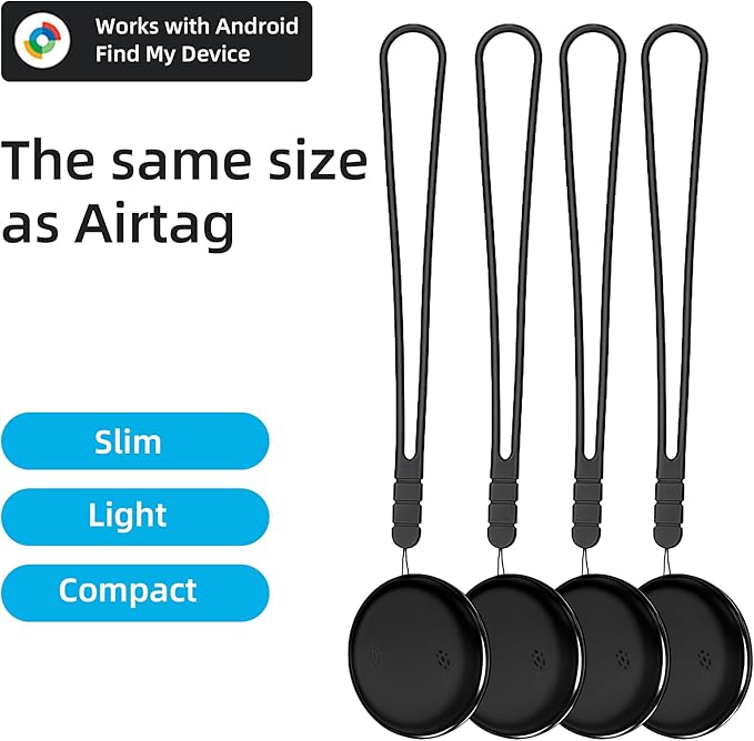 Tracker Tag for Android NOT for iOS or Huawei, Tags-4 Pack, Bluetooth Tracker Item Finder for Key, Smart Tracking Tag for Google Find Hub App Finder for Backpack Purse Keys Luggage