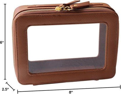 SANHECUN Toiletry bag waterproof cosmetic organizer with handle lagre opening for travelling