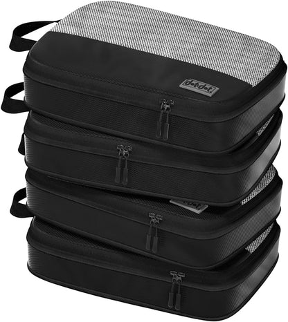 4pc Medium Compression Packing Cubes for Travel - Luggage Packing Organizers - Travel Packing Cubes for Suitcases