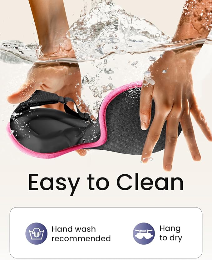 WAOAW Sleep Mask for Men Women: Blackout Eye Masks for Sleep - 3D Breathable Soft Comfortable Eye Mask for Travel - Adjustable Light Blocking Night Masks for Sleeping