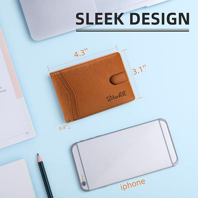 Zitahli Wallet for Men Slim 11 Credit Card Holder RFID Blocking Small Men's Wallet Bifold Minimalist Front Pocket With Mens Gifts Box