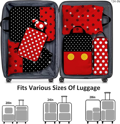 beautype 6 Set Travel Packing Cubes for Kids, Cute Compression Bags for Storage Packing with Shoe Bags for Packing In Suitcase, Space Saving Packing Organizers for Luggage Trip and Family Vacation