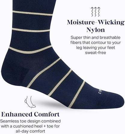 Comrad Nylon Knee High Socks - 15-20mmHg Graduated Compression Socks - Soft & Breathable Support Unisex Socks