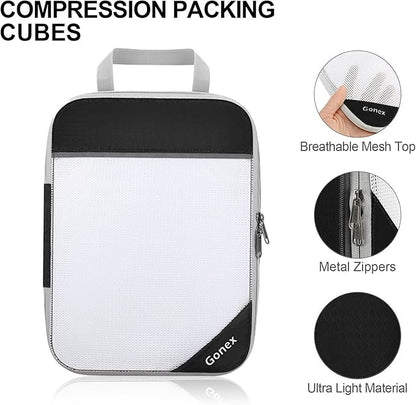 Compression Packing Cubes, Gonex Extensible Storage Mesh Bags Organizers