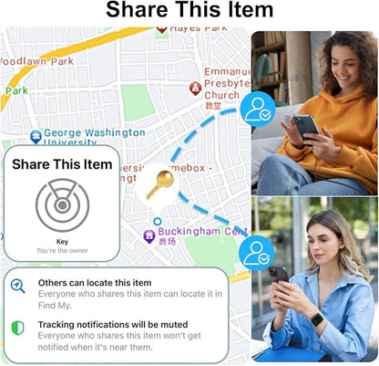 Find My - Keys Finder Locator with Sound, 4 Pack Air Tracker Smart Tag Through [Apple MFi Certified] (iOS Only), Bluetooth Tracker for Apple Find My, for Key, Bags, Luggage, Pet, Wallet