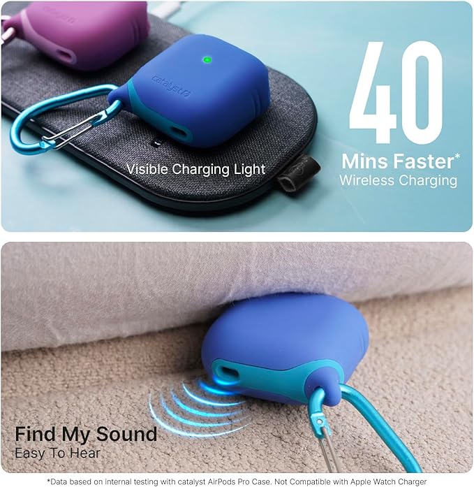 Catalyst Waterproof Case for AirPods 4 - Drop Protection for Apple AirPods 4th Generation with Carabiner, Wireless Charging Silicone Cover for Apple AirPods 4 Case for Women and Men