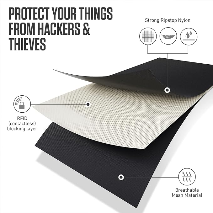 VENTURE 4TH Neck Wallet, RFID Blocking Passport Holder for Travel – Hidden Neck Pouch with 5 Compartments, Slim Lightweight Organizer with Adjustable Strap for Cash, Cards & Passport (Sleek Black)