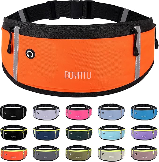 Running Belt Waist Fanny Pack: Slim Phone Holder Workout Pouch for Walking JoggingOrange