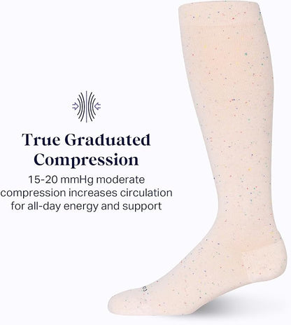 Comrad Recycled Cotton Knee High Socks - 15-20mmHg Graduated Compression Socks - Soft & Breathable Support Socks, Unisex