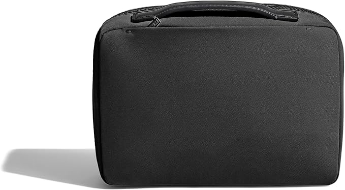 Away Small Toiletry Bag, Travel Essentials Organizer with Mesh and Clear Pockets, Waterproof, Easy to Clean, Compact Travel Pouch, Jet Black