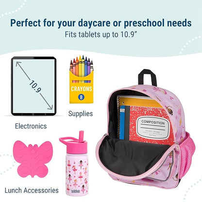 Wildkin 12-inch Kids Backpack – Padded, Adjustable, Ideal for Daycare & Travel - Ballerina