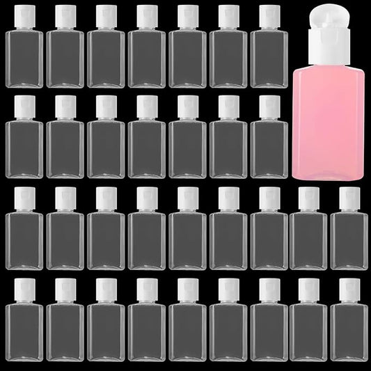 CYEAH 120 Pcs Plastic Travel Bottles 1oz Mini Shampoo Bottles Small Empty Bottles Refillable Cosmetic Containers with Flip Cap Clear Portable Small Bottles for Liquid, Lotions, Toner, Body Soap