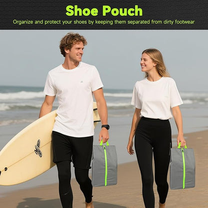 2 Pack Large Soccer Cleat Bag, Odor-Absorbing Lightweight Track Shoe Organizer for Travel, Gym & Sports | Smell-Proof Storage with Active Carbon Fabric (Spikes, Golf, Tennis，Bowling)