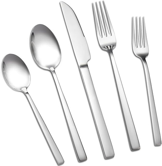 Silverware Set, 40 Piece Flatware Cutlery Set for 8, Stainless Steel Silverware Mirror Polished Dishwasher Safe for Home, Restaurant, Wedding, Party