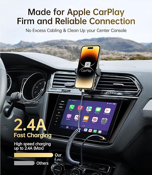 Short iPhone Charger Cable for Car, 2 Pack 3FT Coiled Lightning Cable [Apple MFi Certified] iPhone Charger Cord Compatible with iPhone 14/13/12/11 Pro Max/XS MAX/XR/XS/8/iPad/iPod/CarPlay-Gold