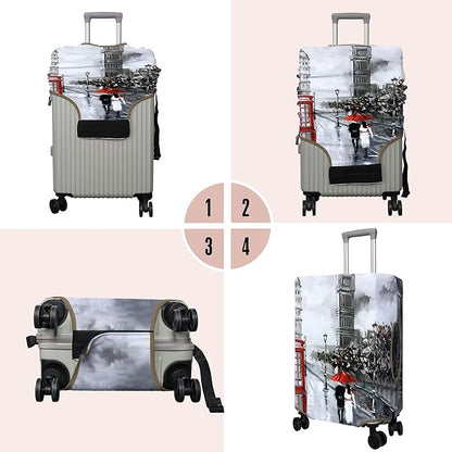 Travel Luggage Cover Suitcase Protector Fits 18-32 Inch Wheel Covers PatternedTravel Related Items Flower Luggage Protector Elastic M